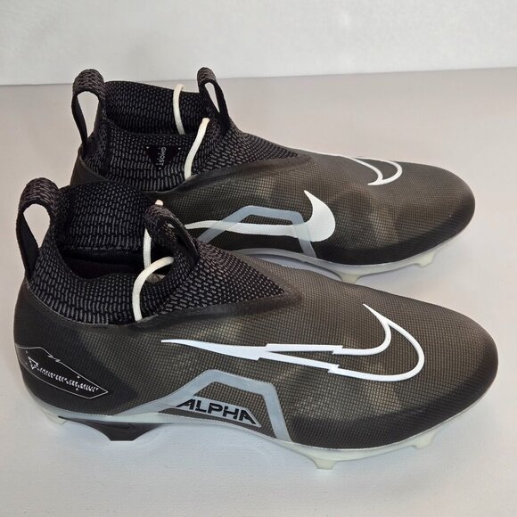 Nike Black Alpha Menace Elite 3 FlyKnit Football Cleats Wide DH1350-001 Sz 14W - Picture 2 of 9